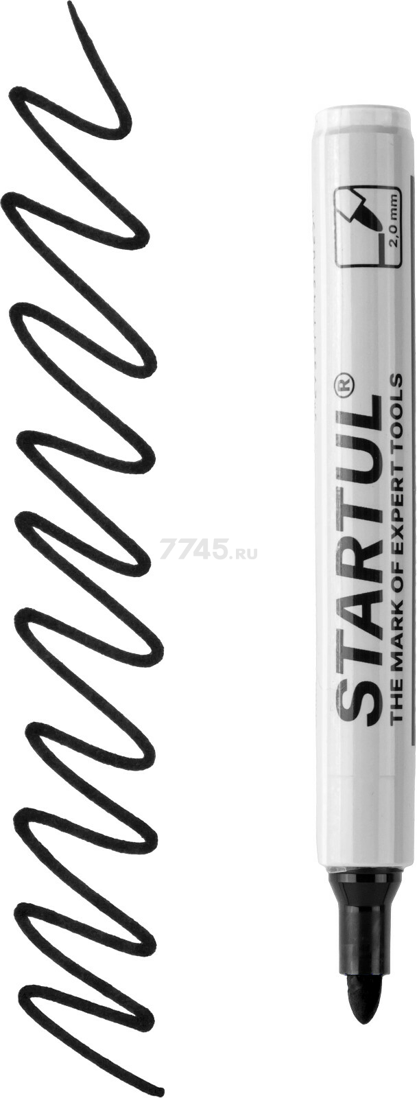 Маркер перманентный фетровый STARTUL Profi черный (ST4340-01) - Фото 4