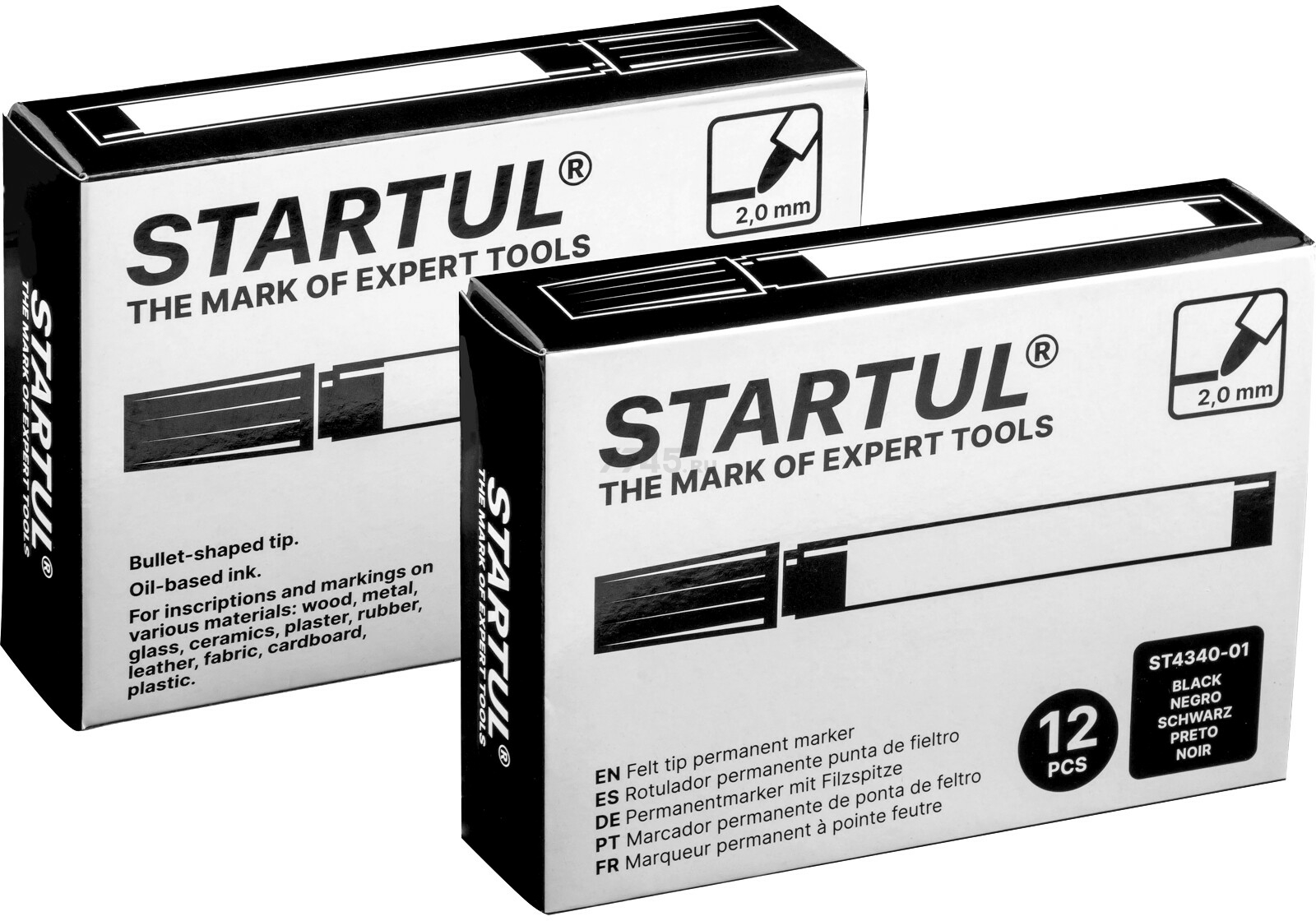 Маркер перманентный фетровый STARTUL Profi черный (ST4340-01) - Фото 5