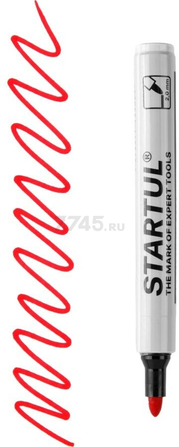 Маркер перманентный фетровый STARTUL Profi красный (ST4340-03) - Фото 4