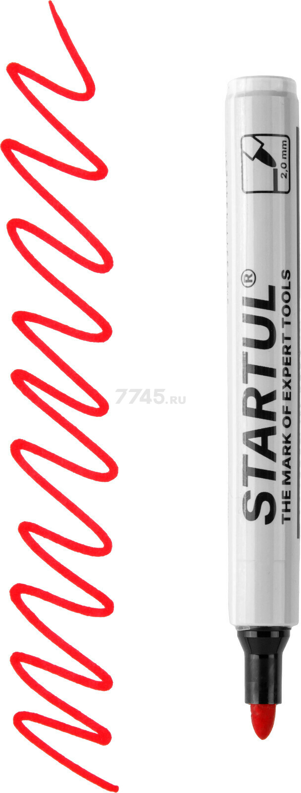 Маркер перманентный фетровый STARTUL Profi красный (ST4340-03) - Фото 4