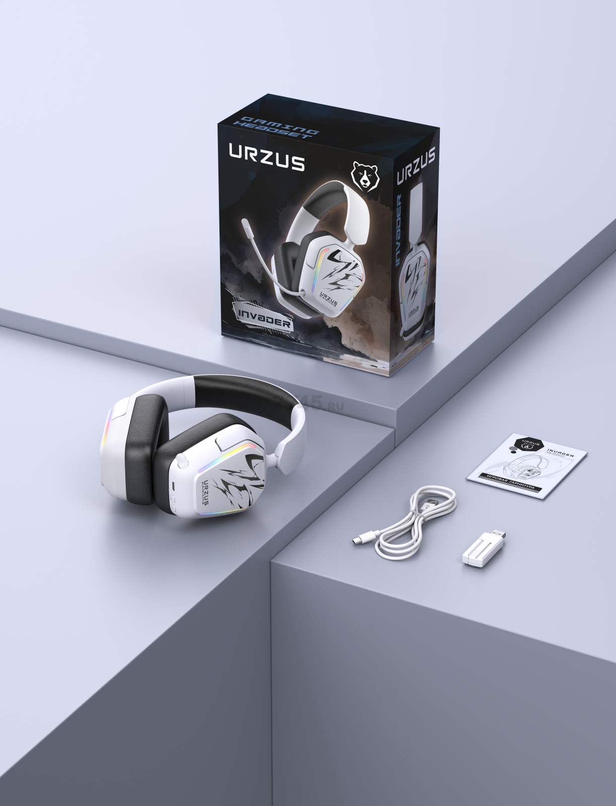 Наушники-гарнитура игровые беспроводные URZUS Invader UR-5524127 - Фото 17