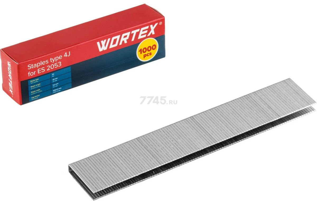 Скобы 22 мм 20GA 1000 штук WORTEX (1335958)