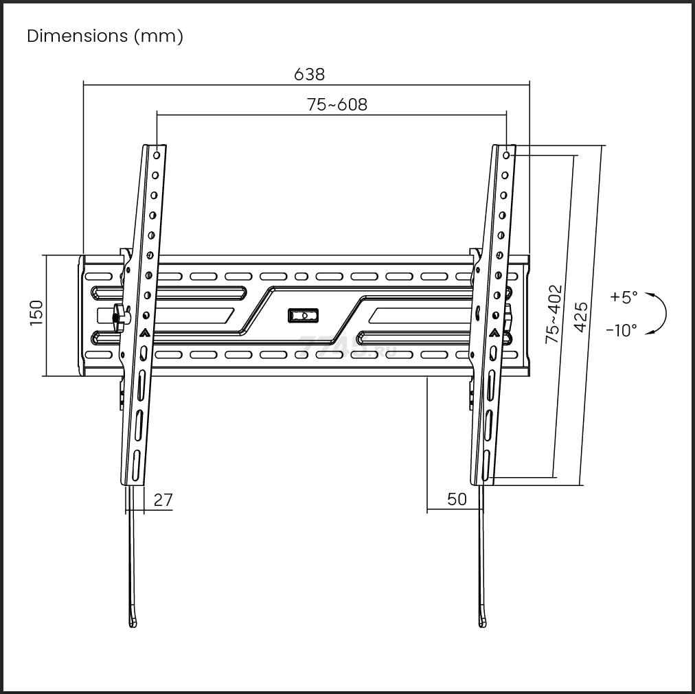 Кронштейн для телевизора KEIZEN наклонный (KZ-20396122) - Фото 17