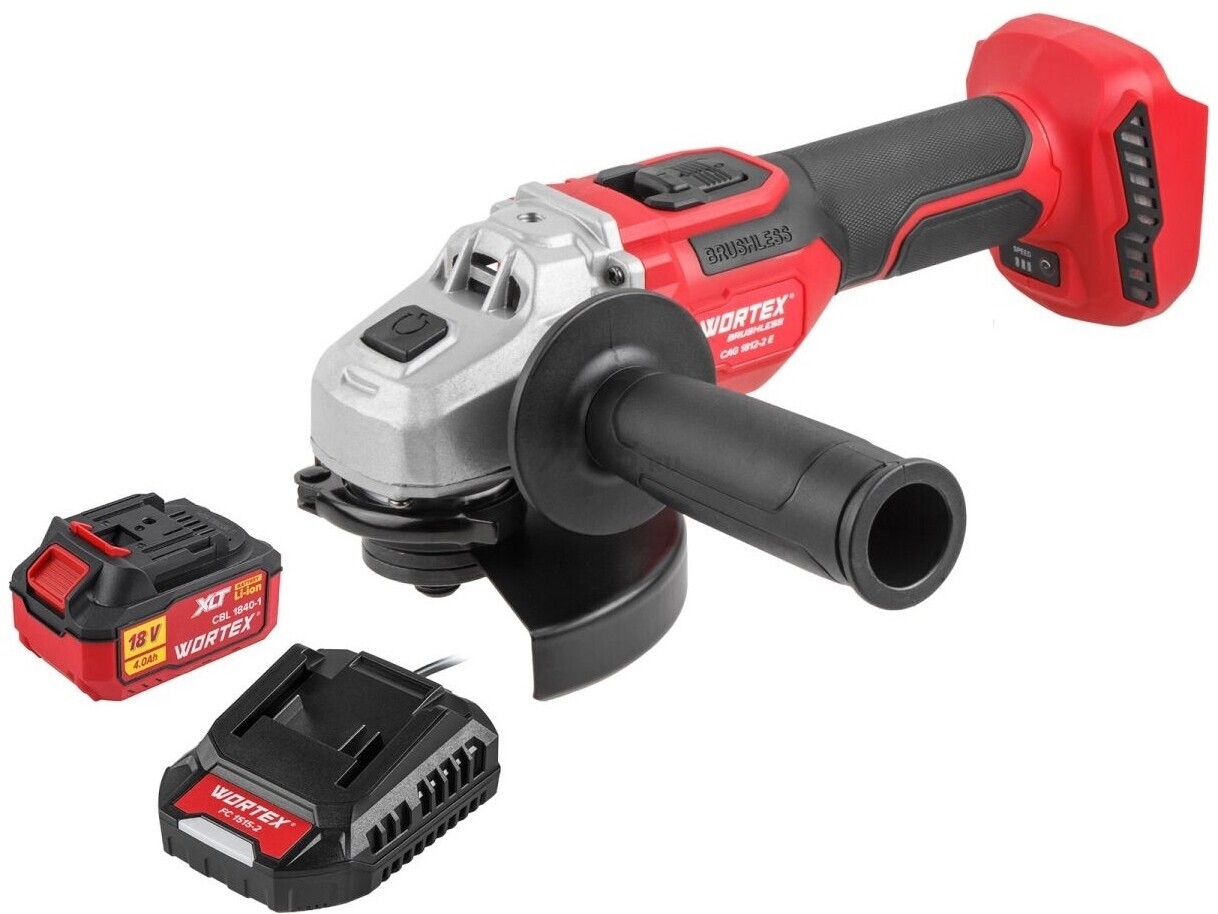 Шлифмашина угловая аккумуляторная WORTEX CAG 1812-2 E XLT SET (1334917) - Фото 3