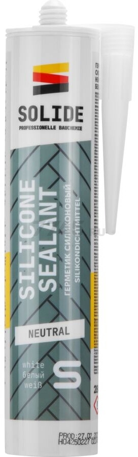 Герметик силиконовый SOLIDE нейтральный белый 280 мл (SL-27608-1)