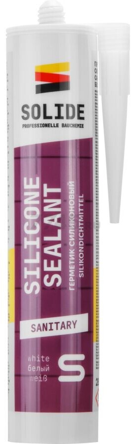 Герметик силиконовый SOLIDE санитарный белый 280 мл (SL-65302-1)