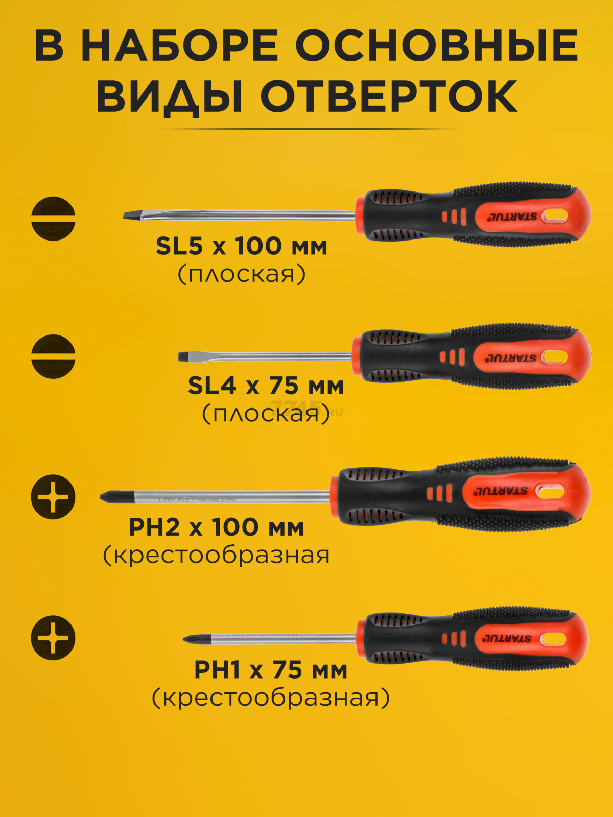 Набор отверток STARTUL Master 4 предмета (ST3093-4) - Фото 2