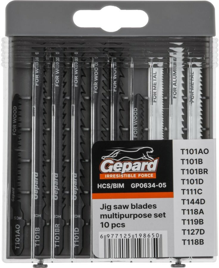 Пилка для электролобзика GEPARD универсальная набор 10 штук (GP0634-05)