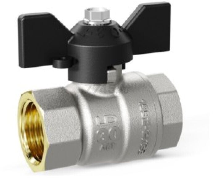 Кран шаровый 1 1/4" внутренняя резьба бабочка PN 25 LD (LD.47.111.1.32.M02)