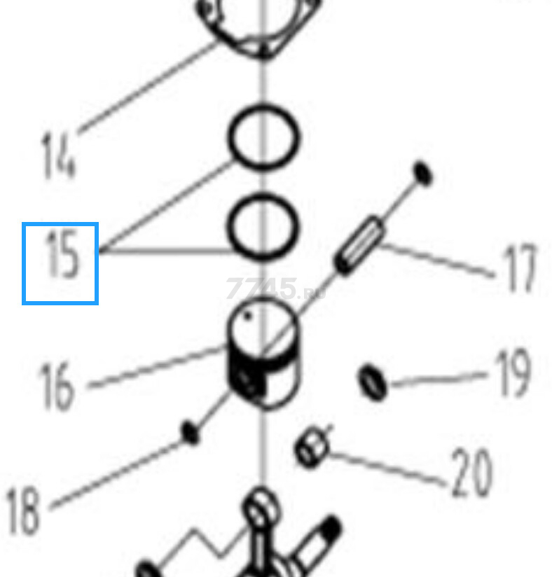 Кольцо поршневое для цепной пилы Eco CSP-223, CSP-234 RIPARTS (CSP-S5200-127)