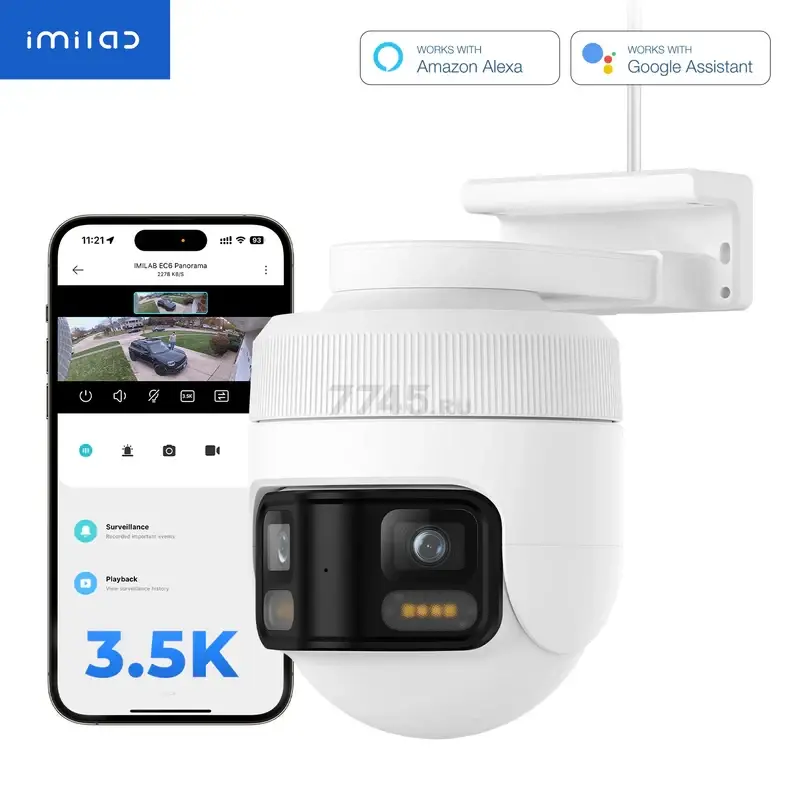 IP-камера видеонаблюдения IMILAB EC6 Panorama (CMSXJ115A) - Фото 4