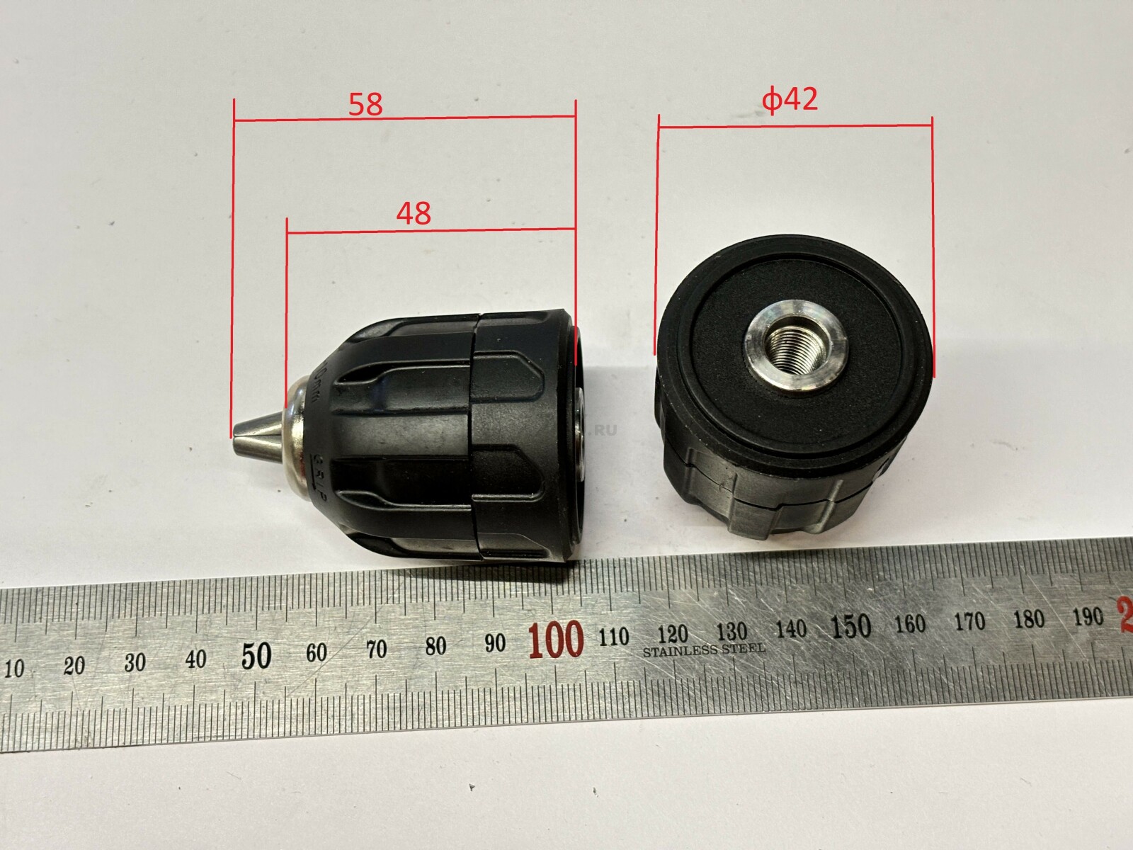 Патрон быстрозажимной двухмуфтовый 10 мм 3/8" (MBD1215-1DLi-02) - Фото 2