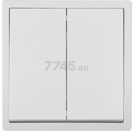 Выключатель двухклавишный скрытый BYLECTRICA Carre белый (С5 10-3602) - Фото 2