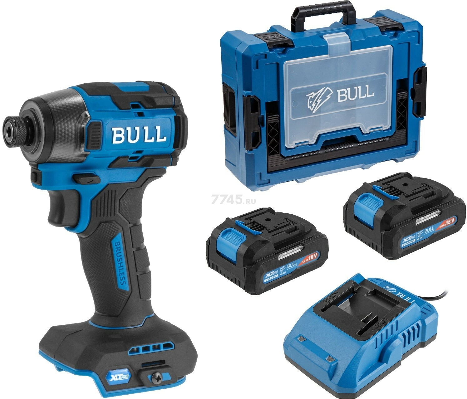 Шуруповерт (винтоверт) ударный аккумуляторный BULL CID 2218 XLTpro SET Xcase (1329954)
