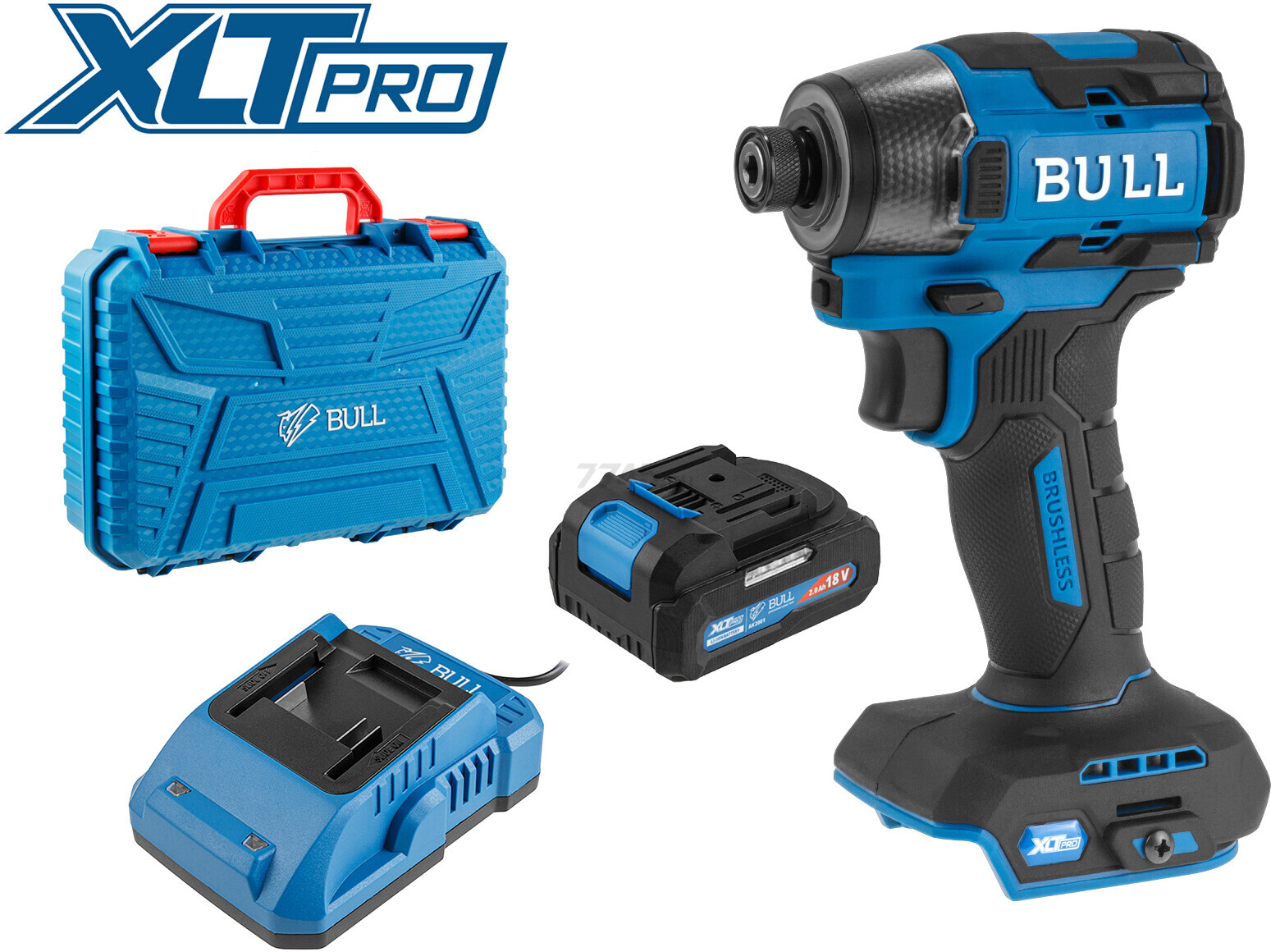 Шуруповерт (винтоверт) ударный аккумуляторный BULL CID 2218 XLTpro SET (1329953) - Фото 7
