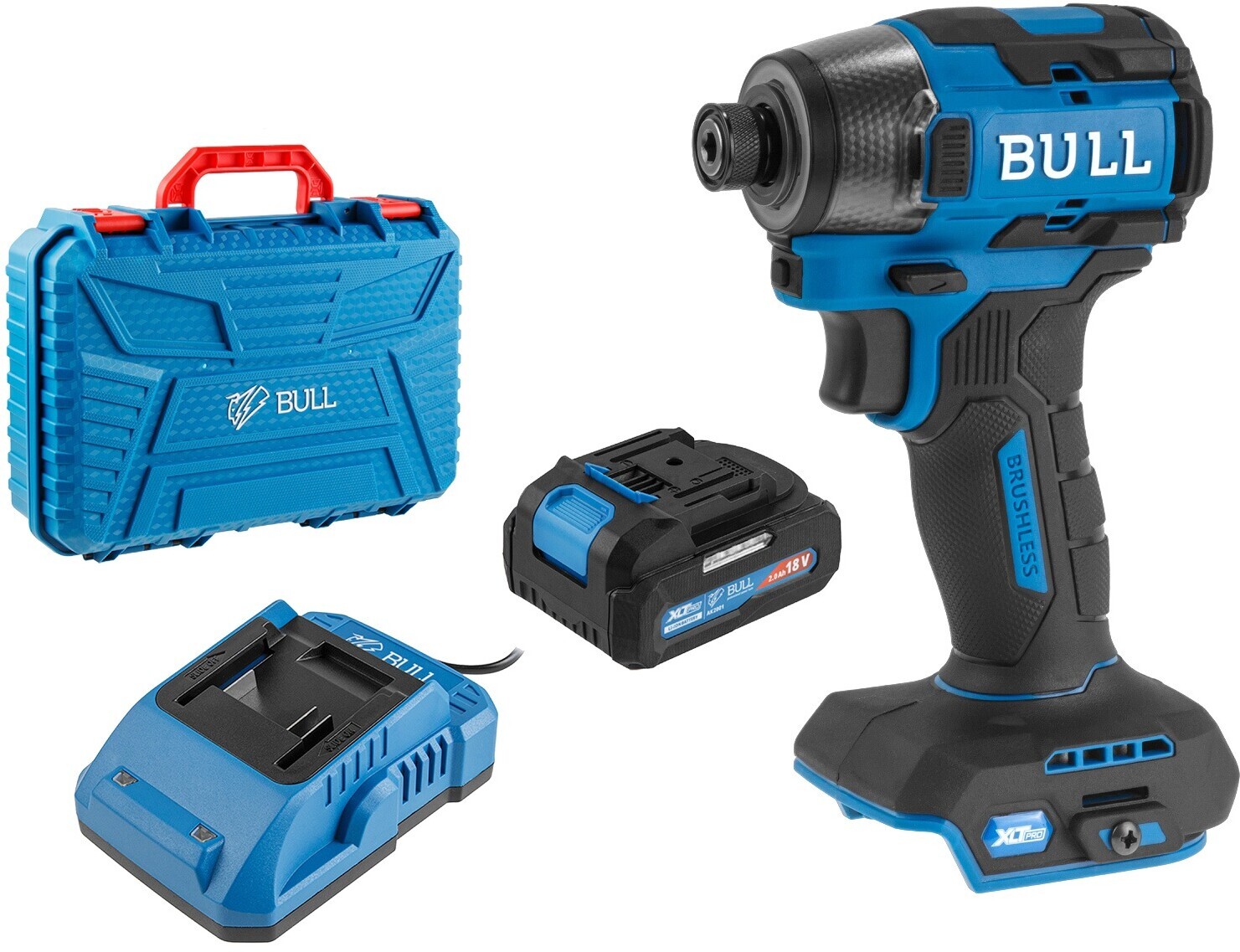 Шуруповерт (винтоверт) ударный аккумуляторный BULL CID 2218 XLTpro SET (1329953)