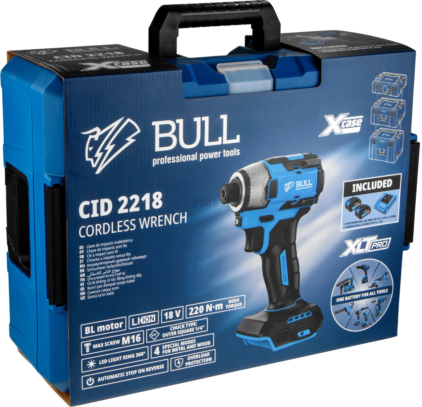 Шуруповерт (винтоверт) ударный аккумуляторный BULL CID 2218 XLTpro SET (1329953) - Фото 8
