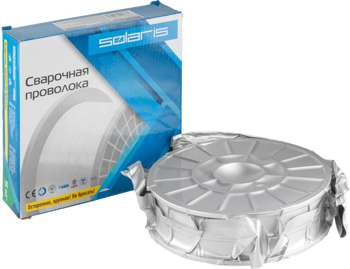 Проволока сварочная 1 мм SOLARIS FLUX E71T-GS катушка 5 кг (WM-E71TGS-10050)