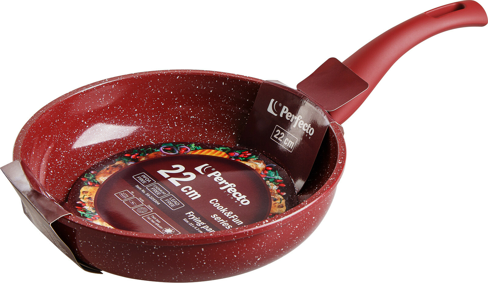 Сковорода алюминиевая 22 см PERFECTO LINEA Cook&Fun бургундия (55-225304)