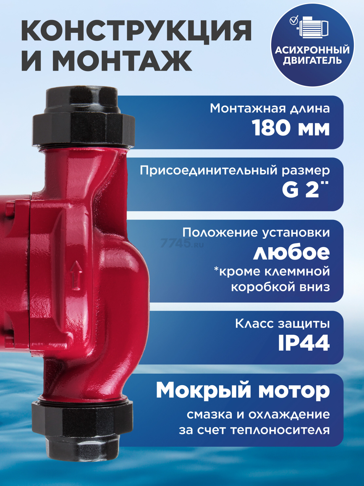 Насос циркуляционный A&P Titan-RS32-80-180 (AP118T011) - Фото 5