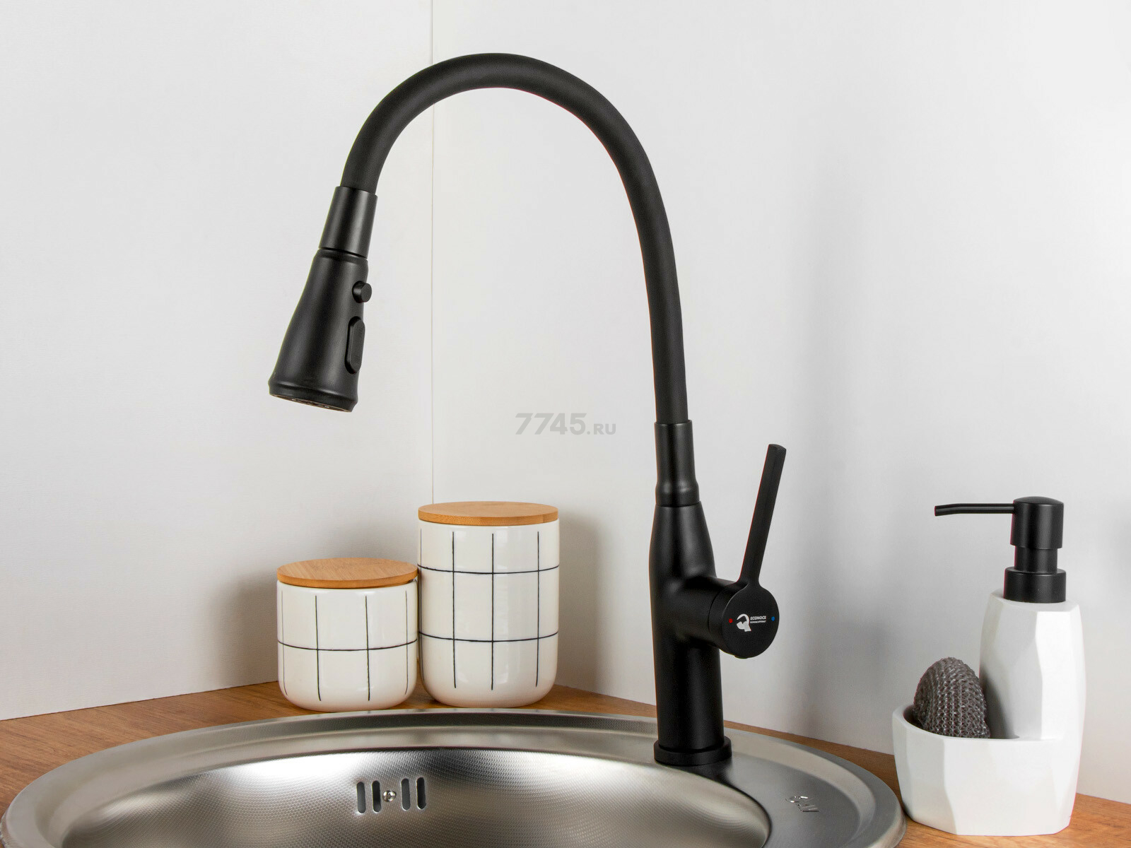 Смеситель для кухни ECONOCE D35 серия 730 черный (EC0733BL) - Фото 3