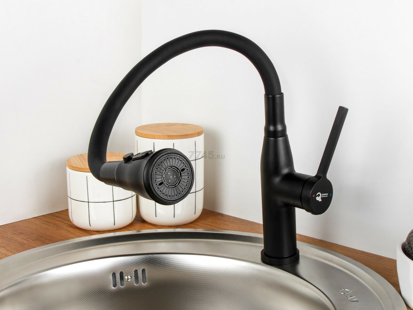 Смеситель для кухни ECONOCE D35 серия 730 черный (EC0733BL) - Фото 4