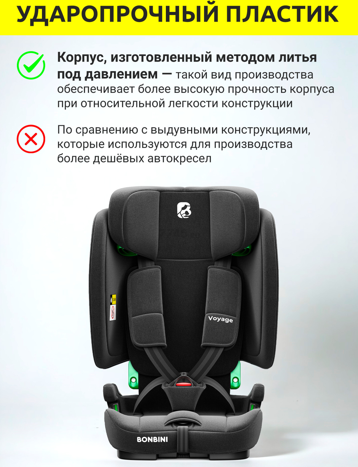 Автокресло BONBINI Voyage Black melange (BO-3231121) - Фото 3