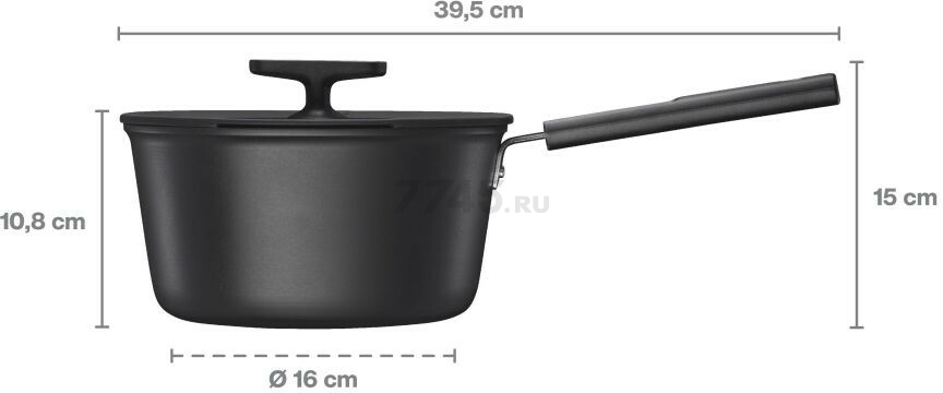 Сотейник алюминиевый 2,5 л FISKARS Hard Face (1075525) - Фото 3