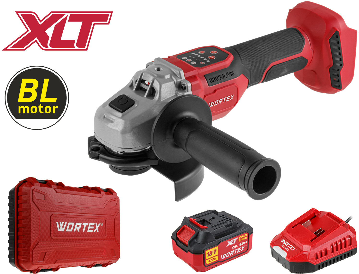 Шлифмашина угловая аккумуляторная WORTEX CAG 1812-2 SE XLT SET (1334919) - Фото 10