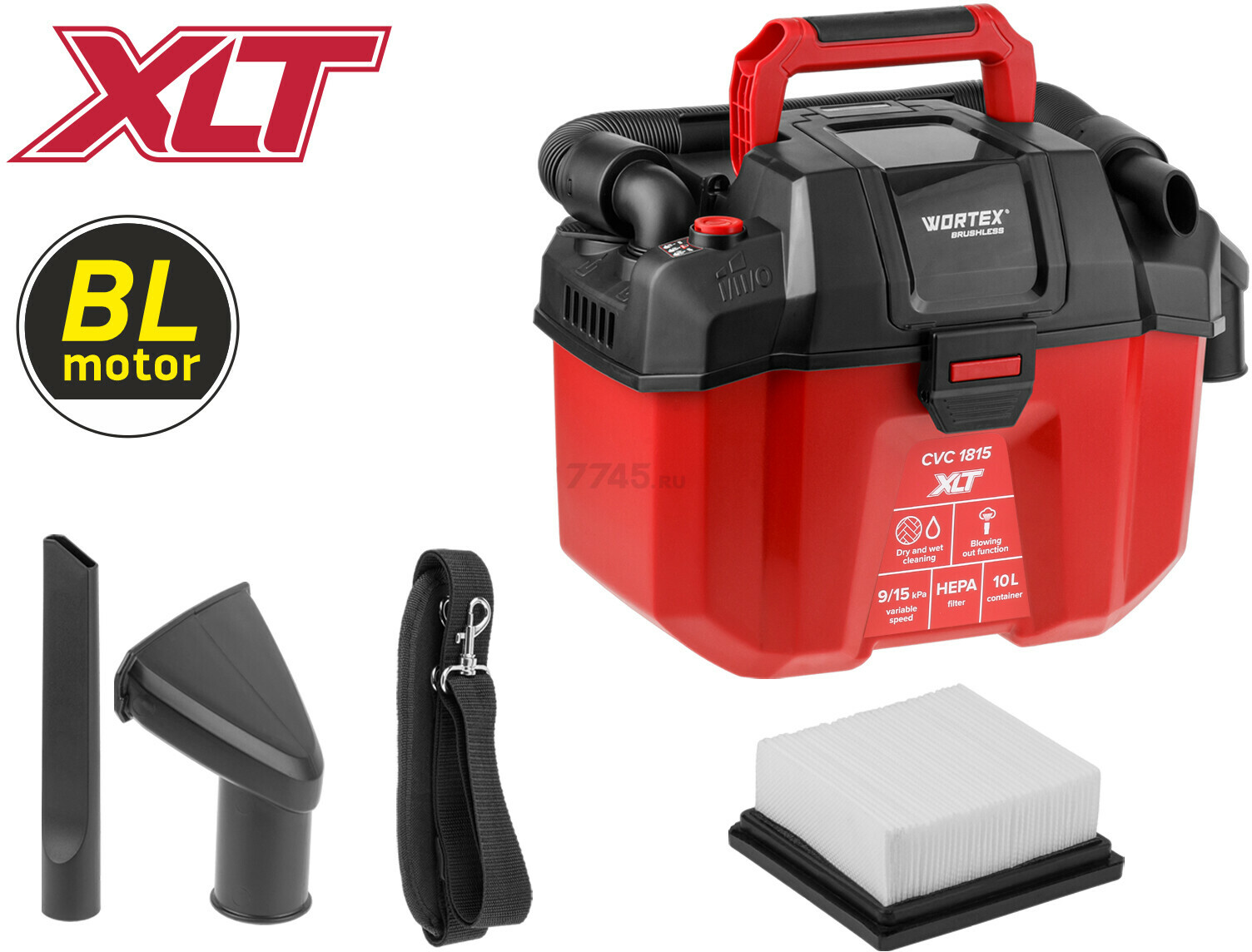 Пылесос строительный аккумуляторный WORTEX CVC 1815 ALL1 XLT SOLO (1334963)