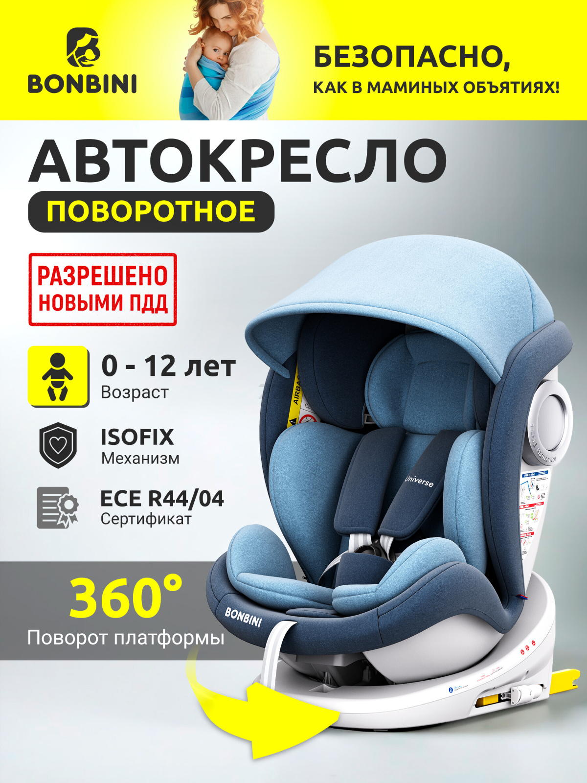 Автокресло BONBINI Universe Blue melange (BO-3231123)