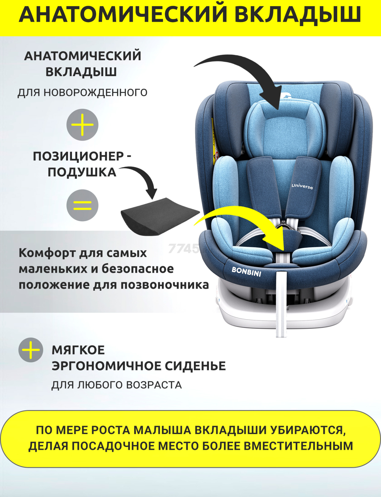 Автокресло BONBINI Universe Blue melange (BO-3231123) - Фото 5