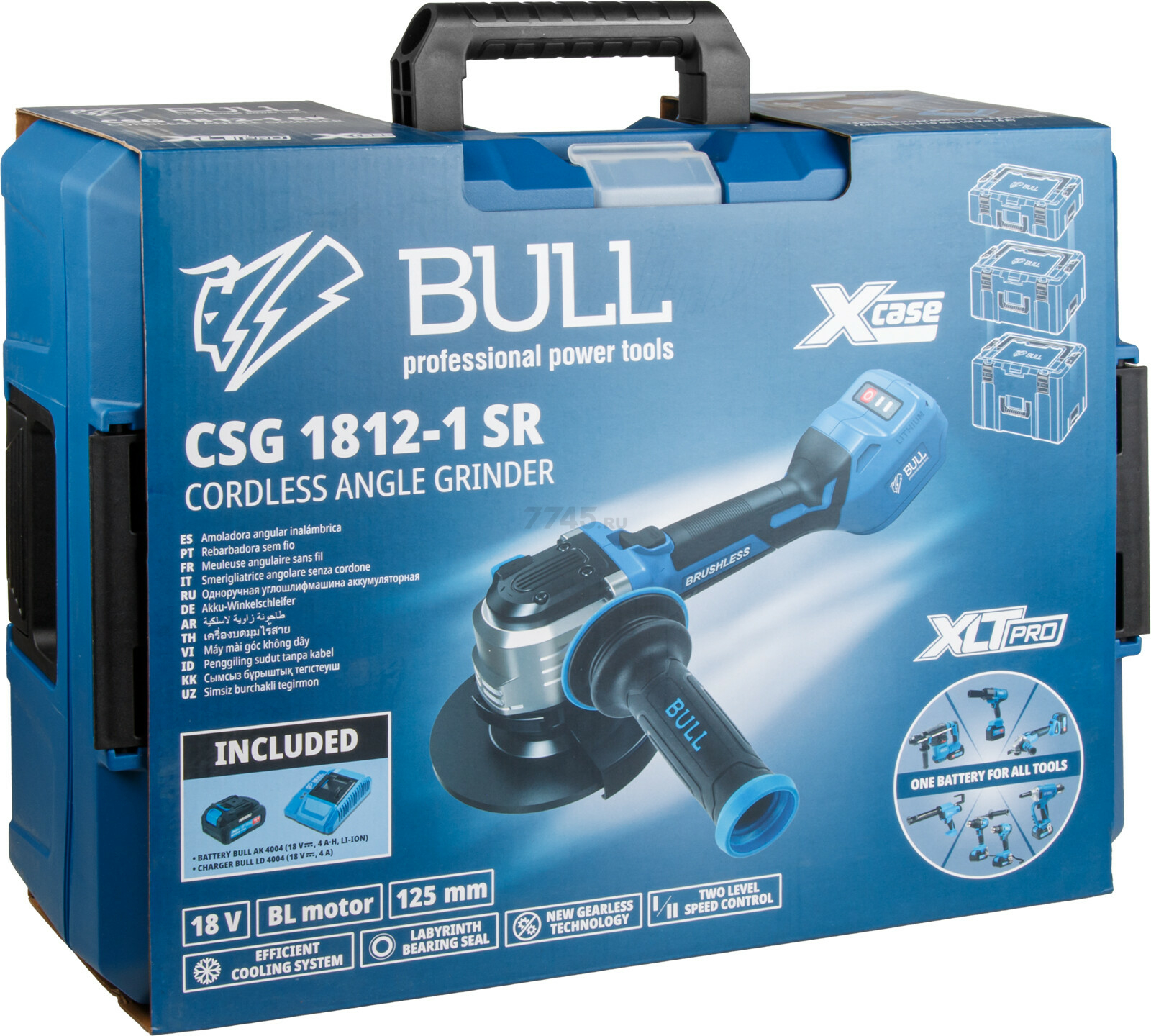 Шлифмашина угловая аккумуляторная BULL CSG 1812-1 SR XLTpro SET (1333997) - Фото 15