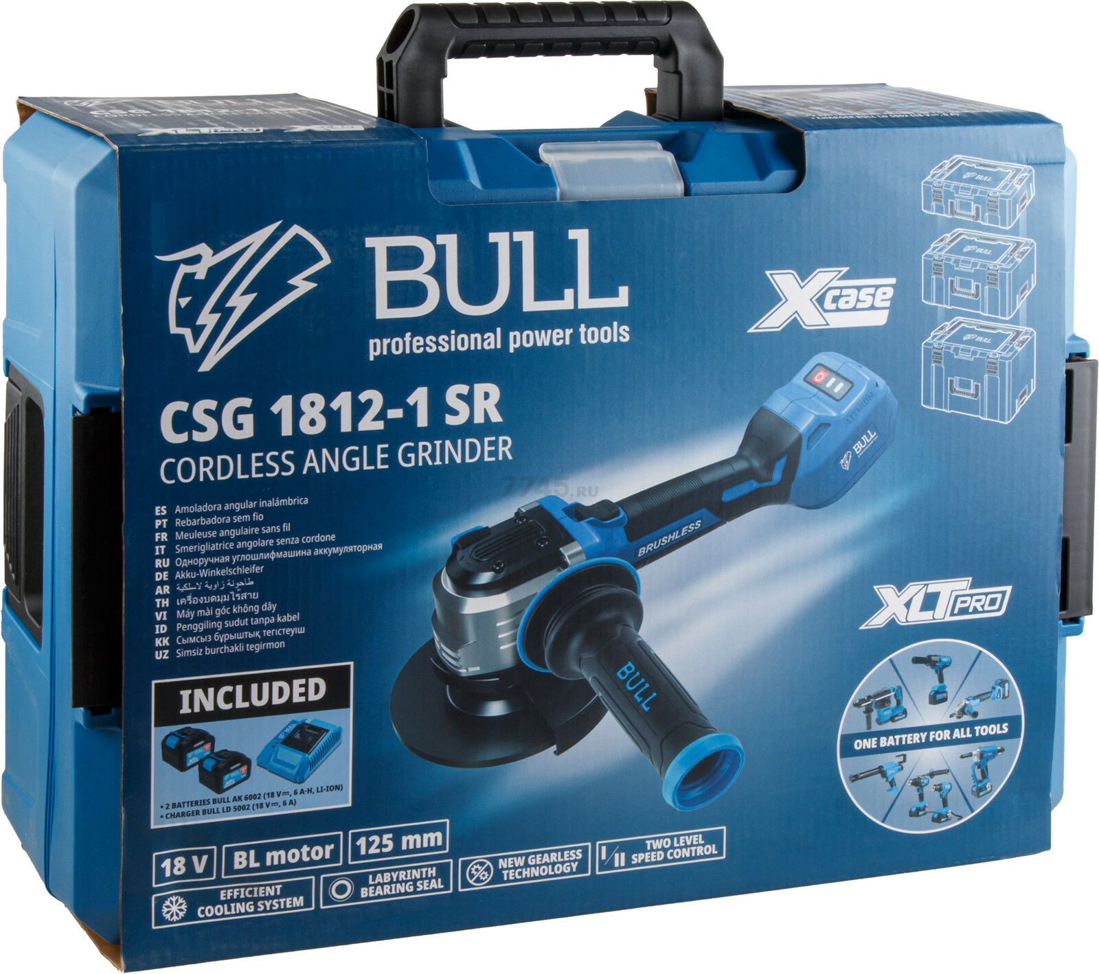 Аккум. углошлифмашина BULL CSG 1812-1 SR в кор. XLTpro SET БЕСЩЕТ, 125 мм, рег. об., 10 000 об/мин (1333998) - Фото 17