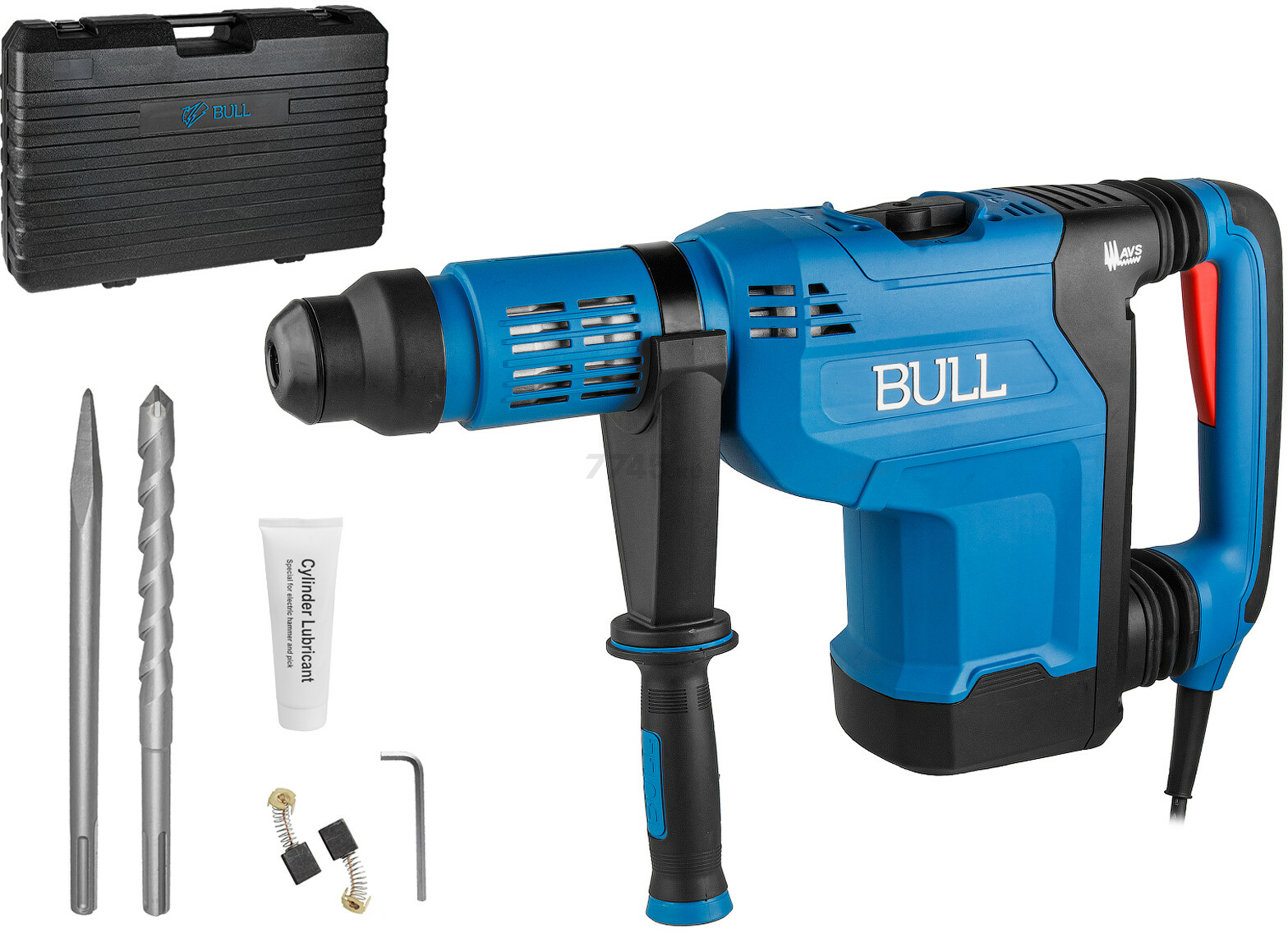 Перфоратор BULL BH 5001 в чем. 1500 Вт, 5-15 Дж, 50 мм, 2 реж. + 1 зуб., 1 сверло, SDS-max, рег. об. (1333955)