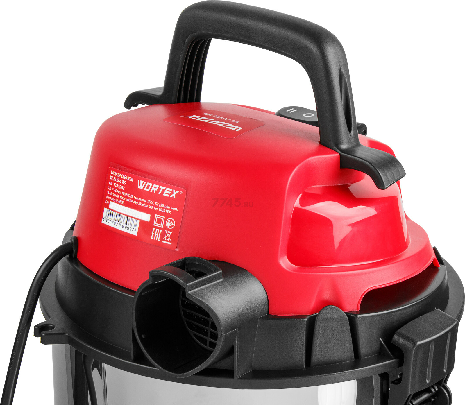 Пылесос строительный WORTEX VC 2515-1 WS (1334992) - Фото 6