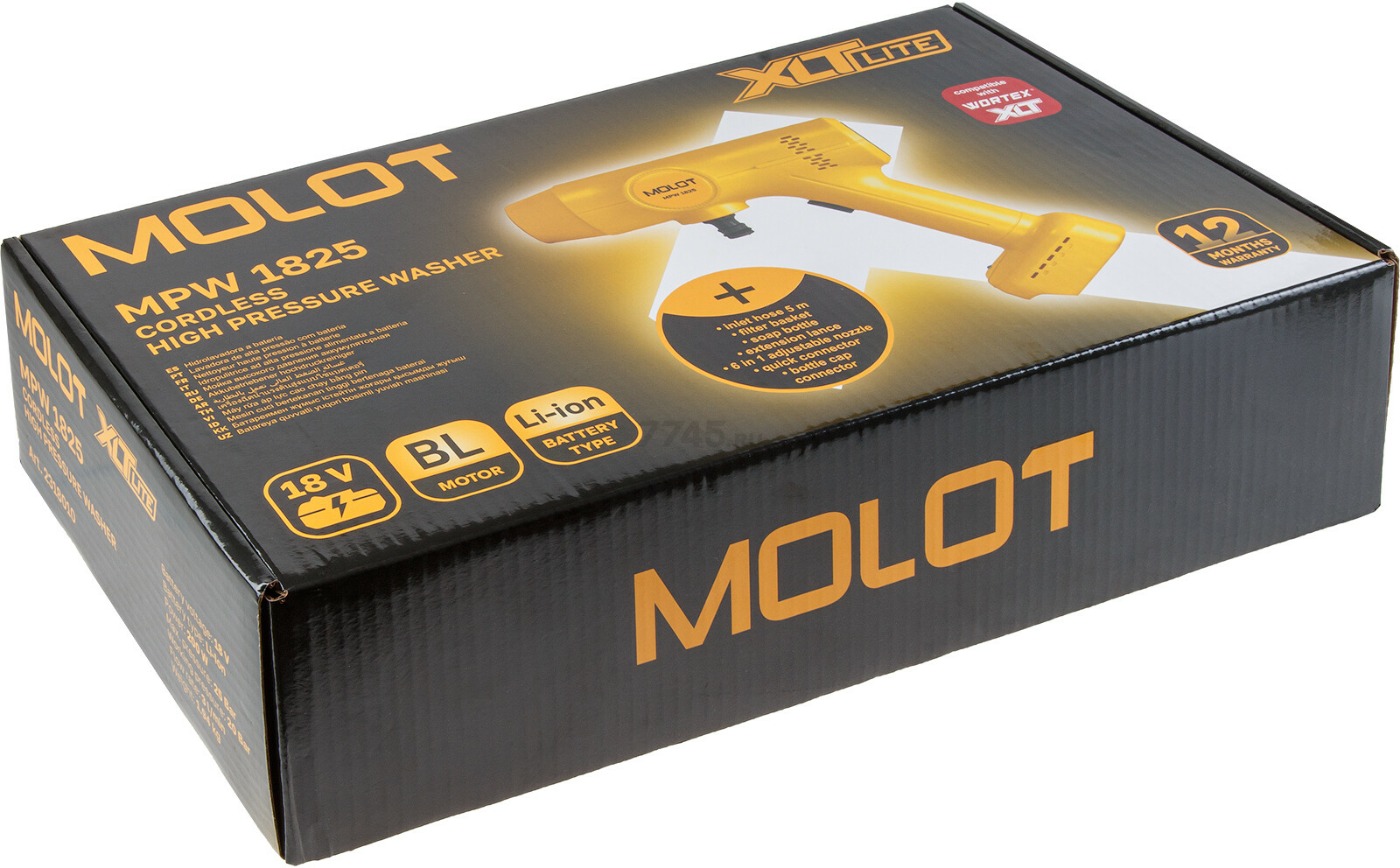 Мойка высокого давления (пистолет) аккумуляторная MOLOT MPW 1825 XLT Lite SOLO (2318010) - Фото 20