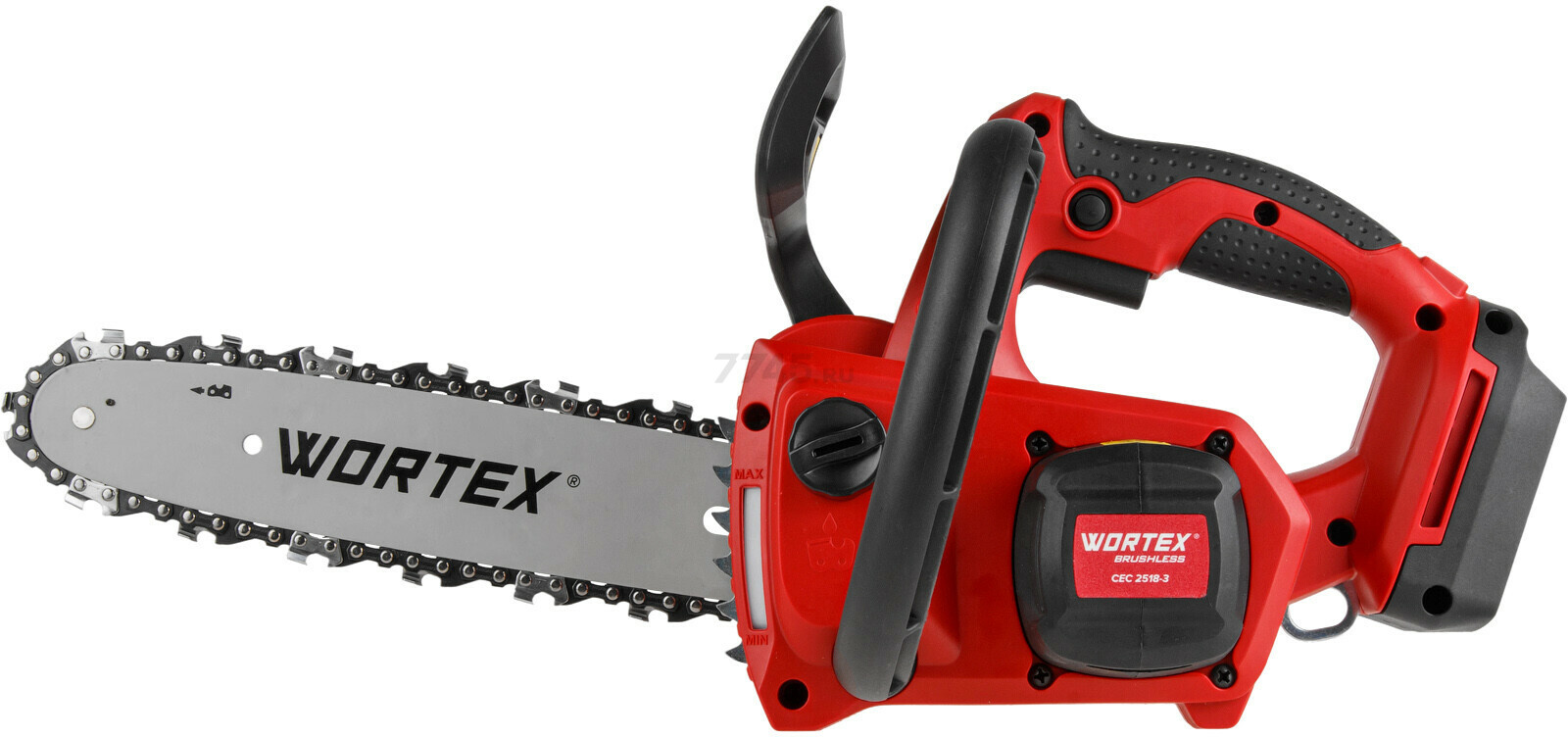 Пила цепная аккумуляторная WORTEX CEC 2518-3 ALL1 XLT SOLO (2325003) - Фото 7