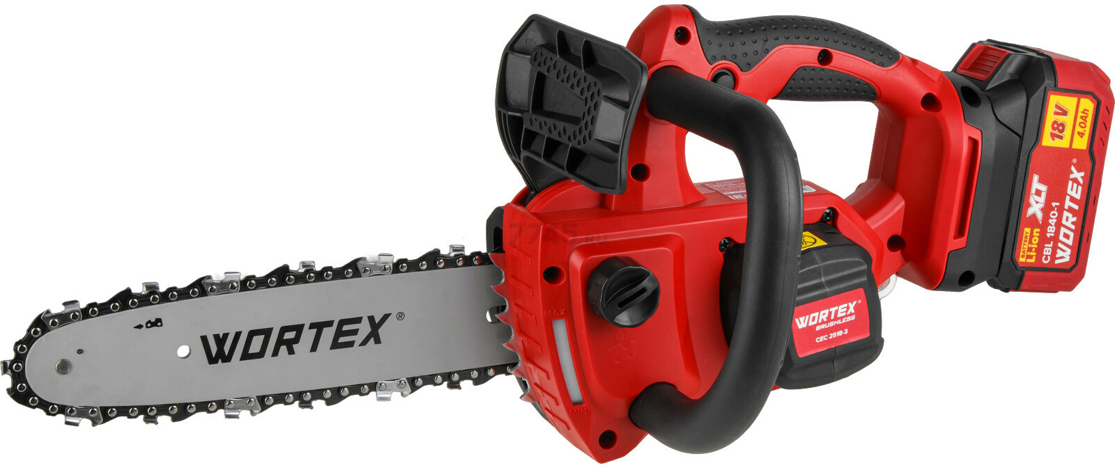 Пила цепная аккумуляторная WORTEX CEC 2518-3 ALL1 XLT SET (2325004) - Фото 14