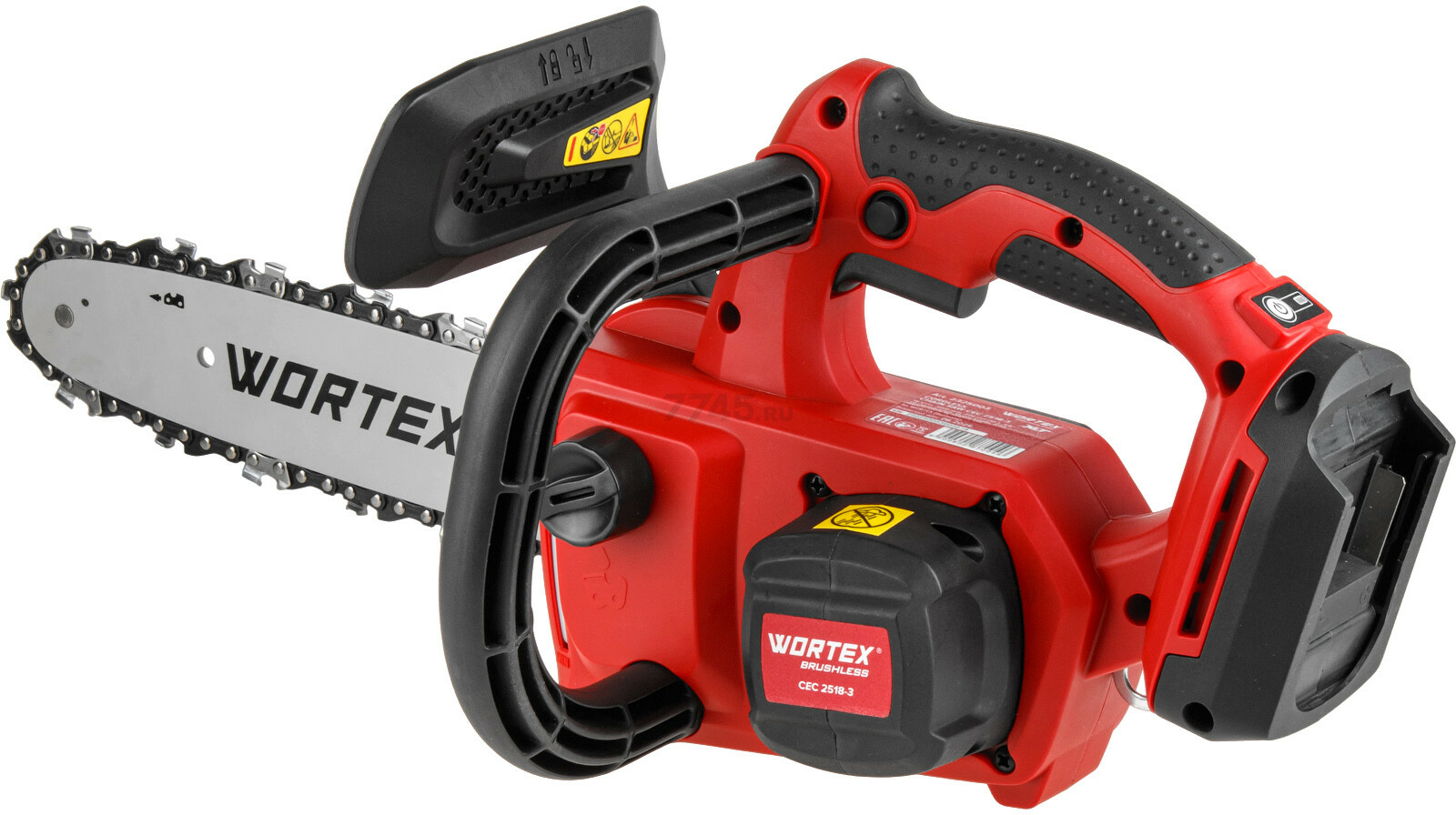 Пила цепная аккумуляторная WORTEX CEC 2518-3 ALL1 XLT SET (2325004) - Фото 7