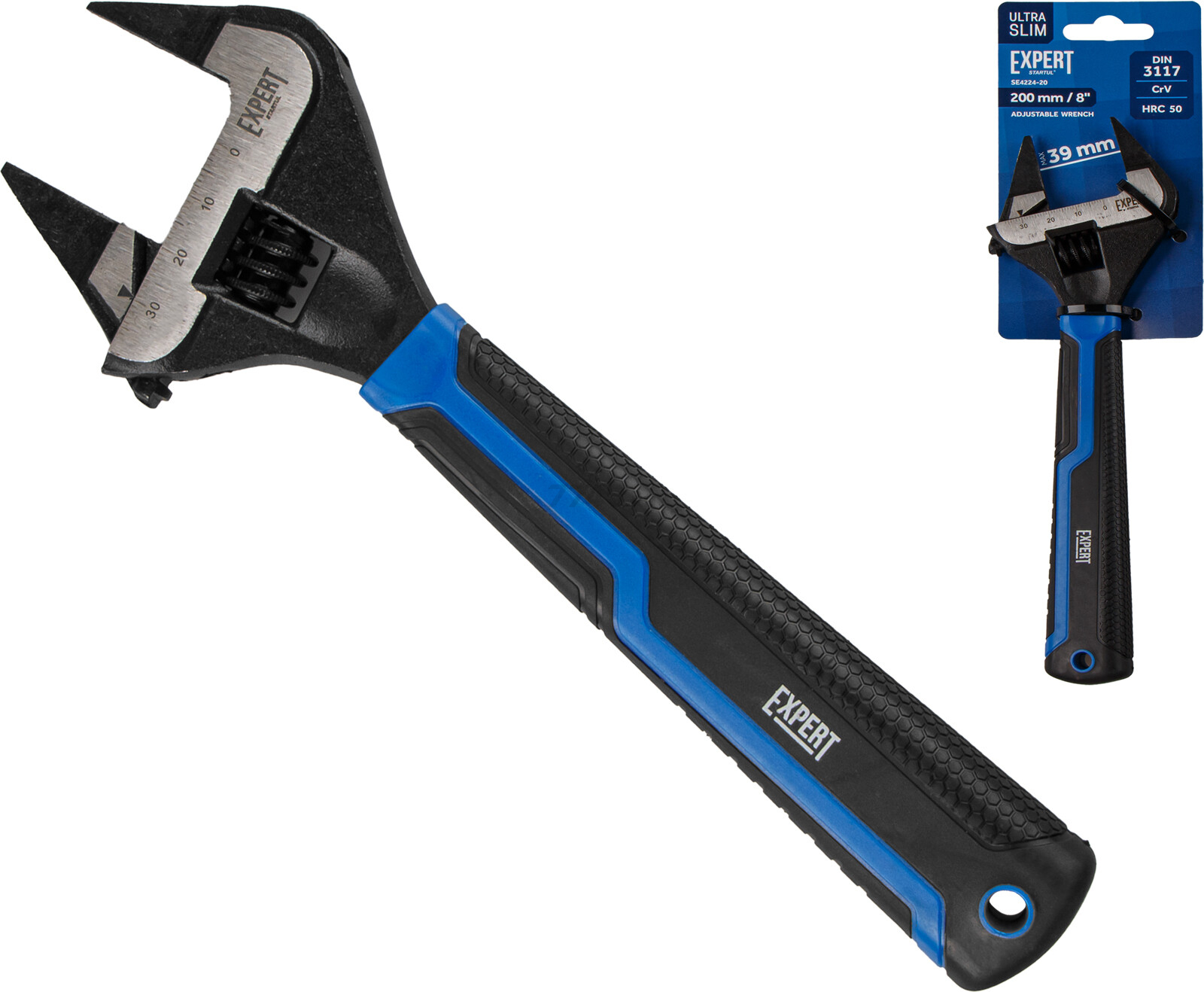 Ключ разводной 200 мм с ультратонкими губками STARTUL Expert (SE4224-20)