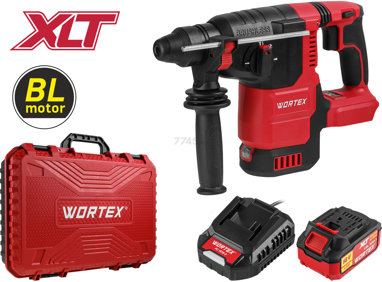 Перфоратор аккумуляторный WORTEX CRH 1822 XLT SET (1334921)