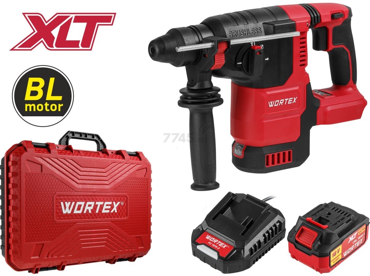 Перфоратор аккумуляторный WORTEX CRH 1822 XLT SET (1334921)