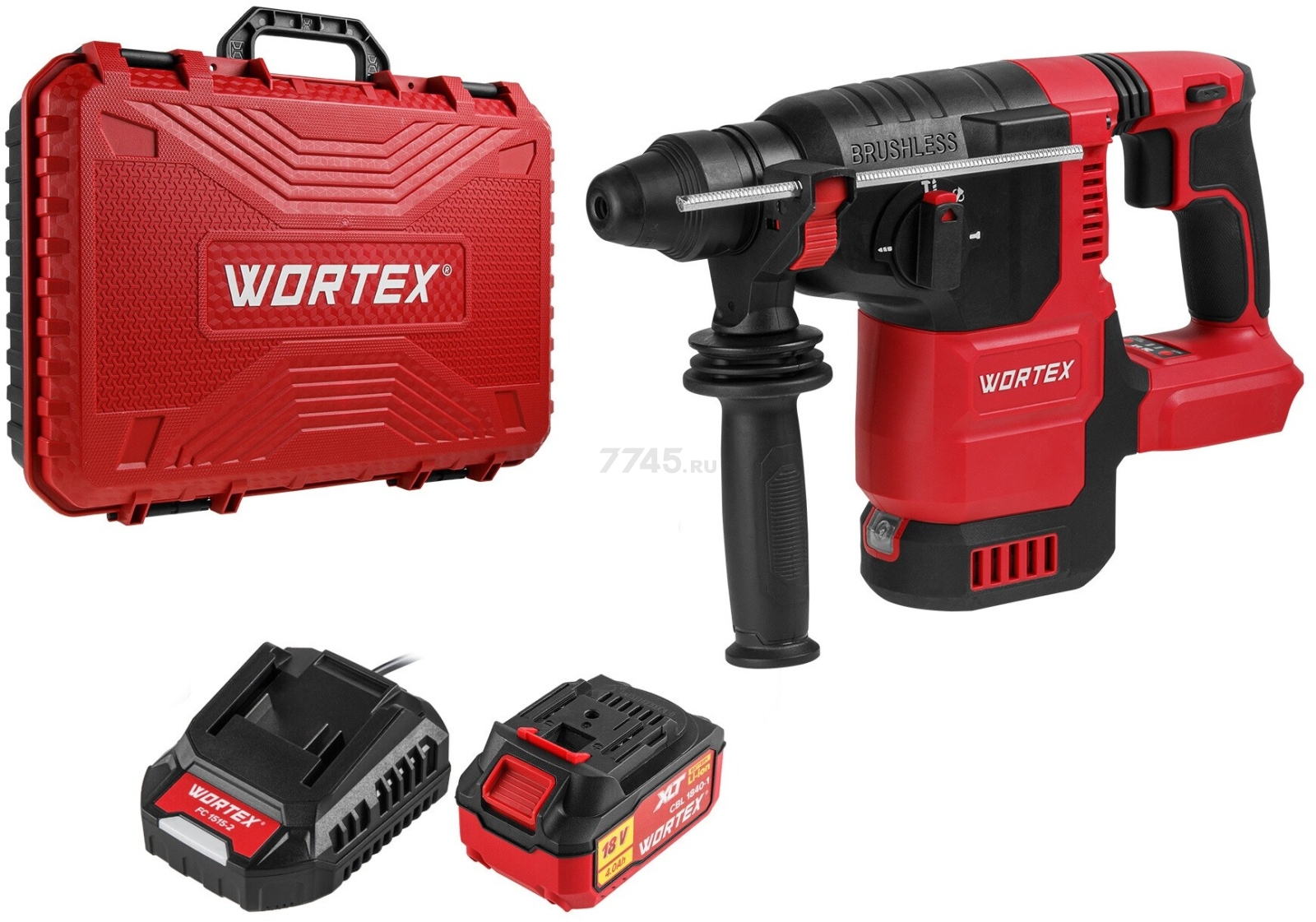 Перфоратор аккумуляторный WORTEX CRH 1822 XLT SET (1334921) - Фото 2