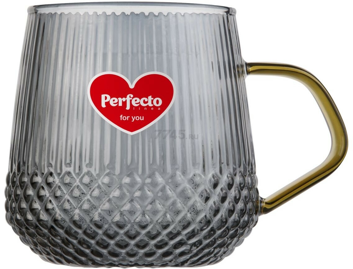 Кружка стеклянная PERFECTO LINEA Sonata Golden 400 мл (30-004002) - Фото 3