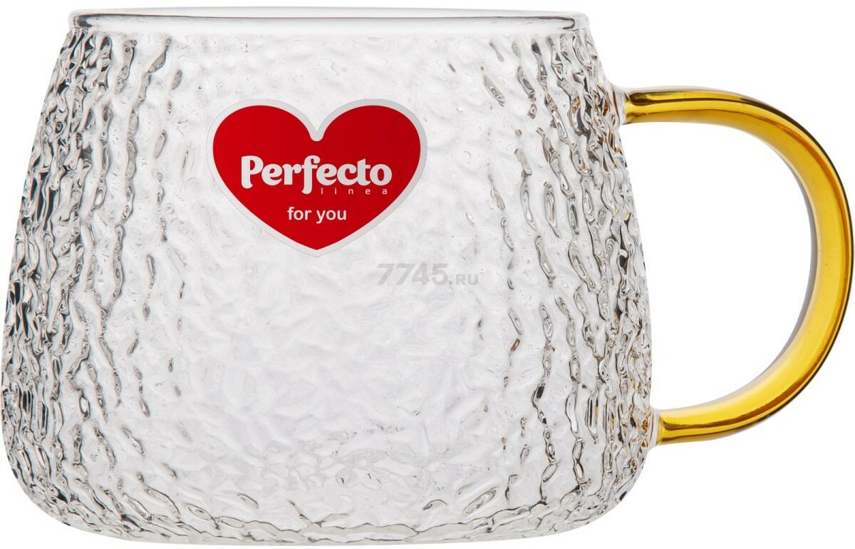 Кружка стеклянная PERFECTO LINEA Symphony Golden 450 мл (30-004501) - Фото 3