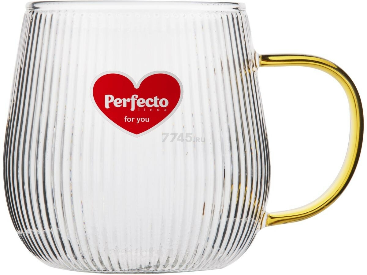 Кружка стеклянная PERFECTO LINEA Aria Golden 400 мл (30-004001) - Фото 3