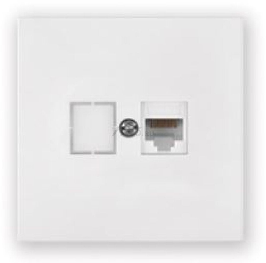 Розетка телефонная BYLECTRICA Carre белая (ТР4-6601)