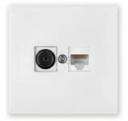 Розетка компьютерная и телевизионная BYLECTRICA Carre белая (ТК-6651)