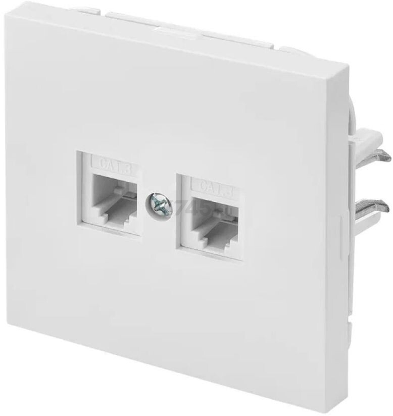 Розетка компьютерная двойная BYLECTRICA Carre белая (РК216-6612) - Фото 2